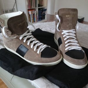 Yves Saint Laurent Tan Suede Hi-Tops